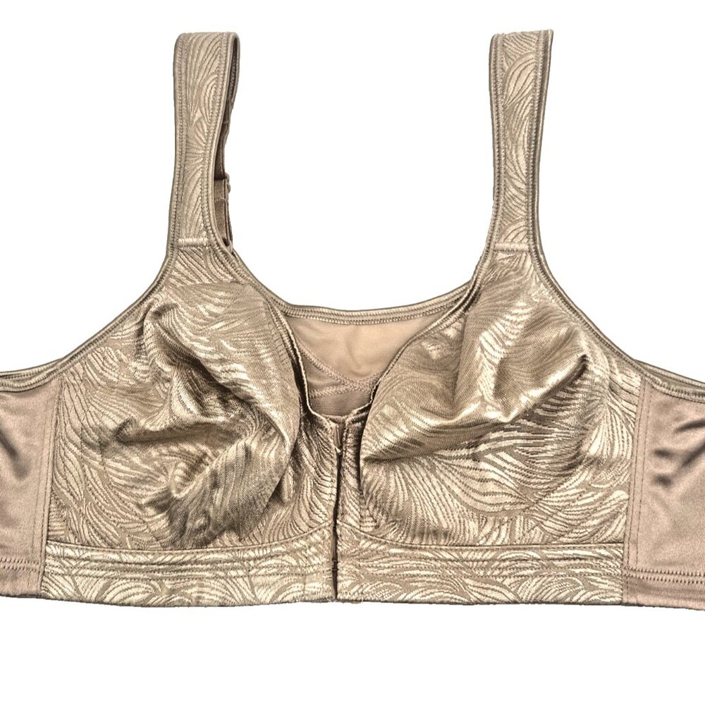 Playtex 18hr Wirefree Bra 38B Nude PowerSupport Front Close Smoothing E525